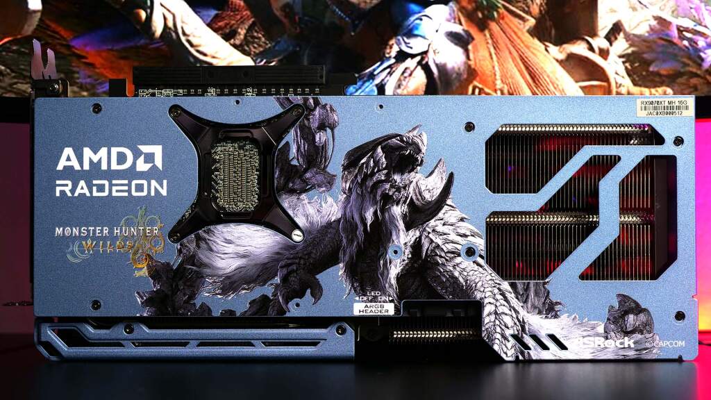 Unboxing de la ASRock Radeon RX 9070 XT Monster Hunter Wilds Edition 10 asrock amd radeon rx 9070 xt steel legend monster hunter 16 go back plate mod