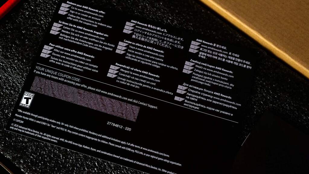 Unboxing de la ASRock Radeon RX 9070 XT Monster Hunter Wilds Edition 5 asrock amd radeon rx 9070 xt steel legend monster hunter 16 go oc code coupon jeu