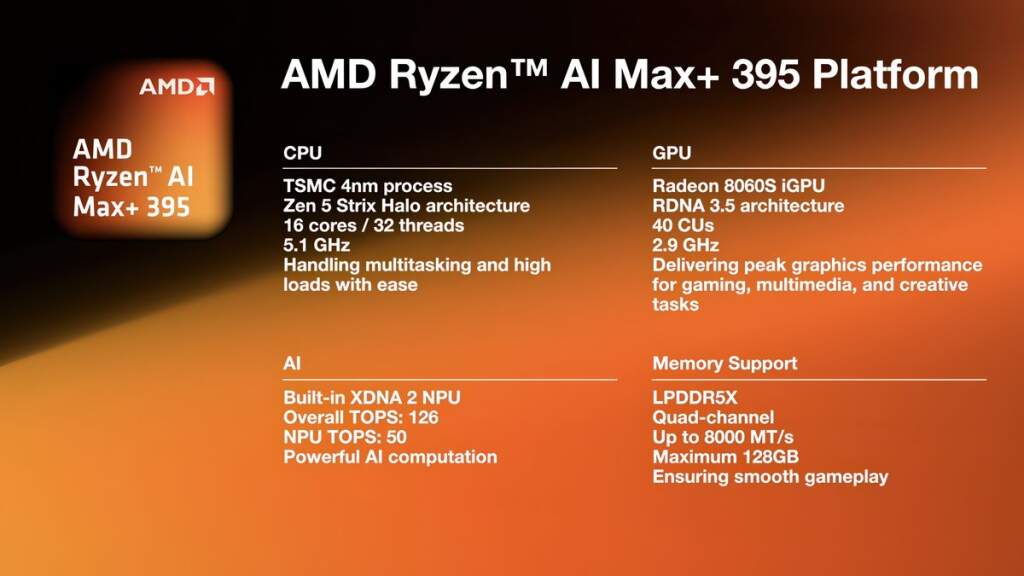 Vue de l'AYANEO Next 2 montrant le design et l'écran OLED 9 pouces, APU Ryzen AI Max+ 395 visible sur le châssis