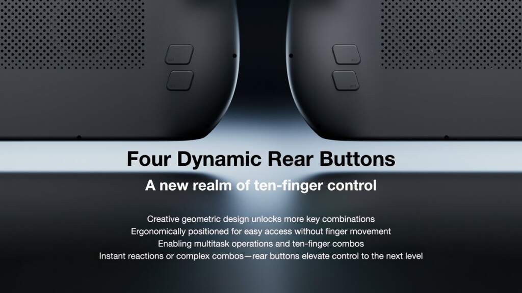 Vue du AYANEO Next 2 montrant le boîtier et l'écran OLED 9" ; APU Ryzen AI Max+ 395 et batterie 115 Wh visibles autour