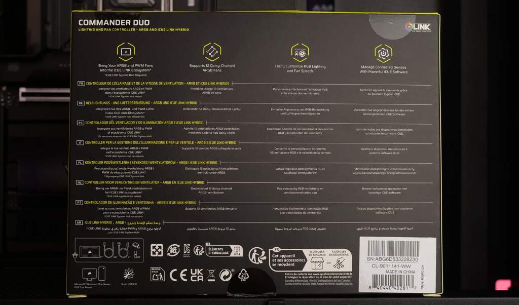 corsair commander duo box verso