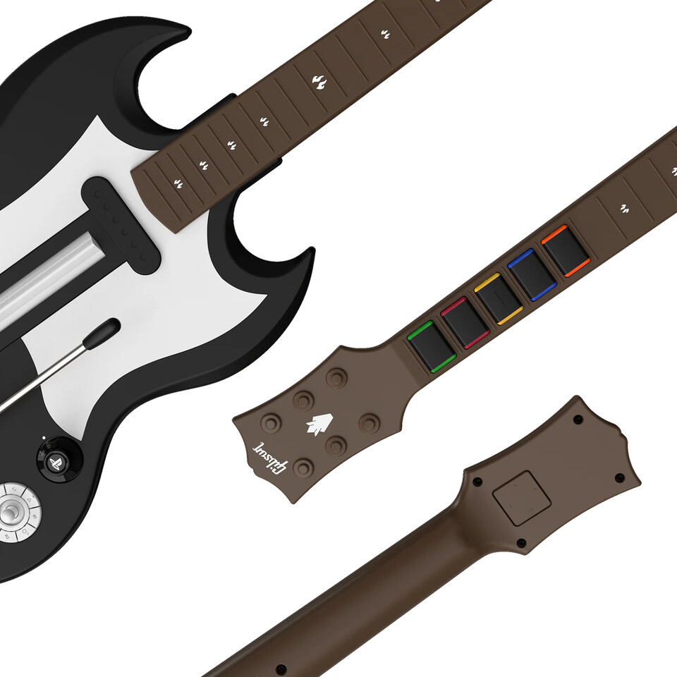 CRKD ressuscite la légende : une Gibson SG officielle pour PlayStation et PC, édition 20e anniversaire 3 Guitare Gibson SG édition 20e anniversaire CRKD pour PlayStation et PC, design hardware gamer, finition noire et logo PlayStation