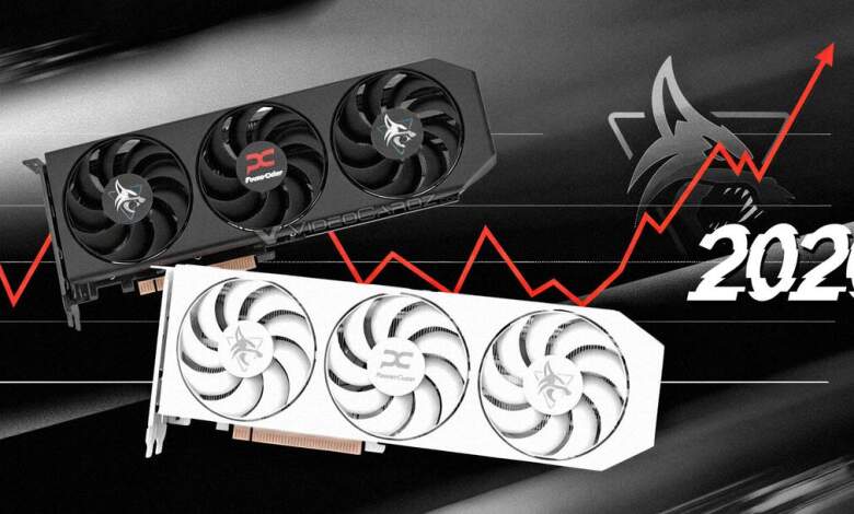 Carte graphique PowerColor devant un fond neutre, illustration de la hausse des prix GPU en 2026 et conseil d'achat avant la
