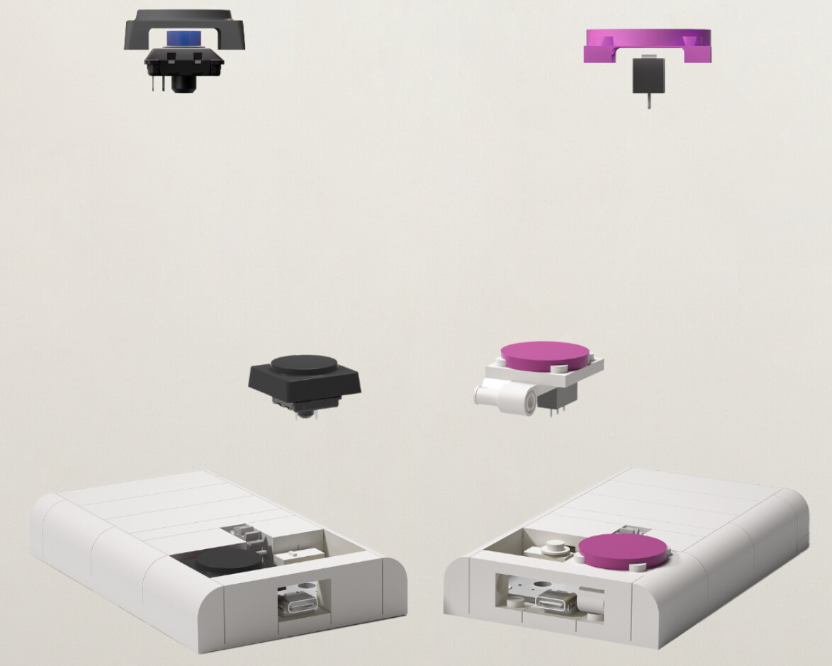 Souris modulaire KBDcraft Shamshel style briques, capteur optique, switches interchangeables, port USB-C, design DIY pour bidouilleurs