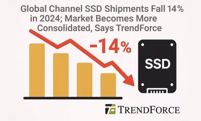 Marché des SSD canal en recul de 14 % en 2024 : consolidation et top 10 remanié 1 marchés ssd baisse