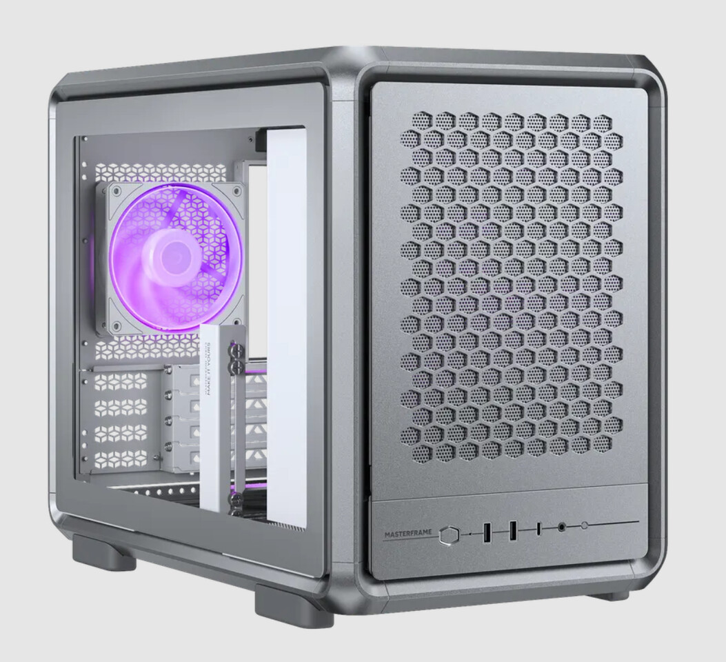 Cooler Master MasterFrame 400 Mesh : boîtier compact et modulaire, airflow maillé et support 360 mm 3 Cooler Master MasterFrame 400 Mesh : boîtier compact modulaire, mesh airflow, support radiateur 360 mm, panneaux ouverts