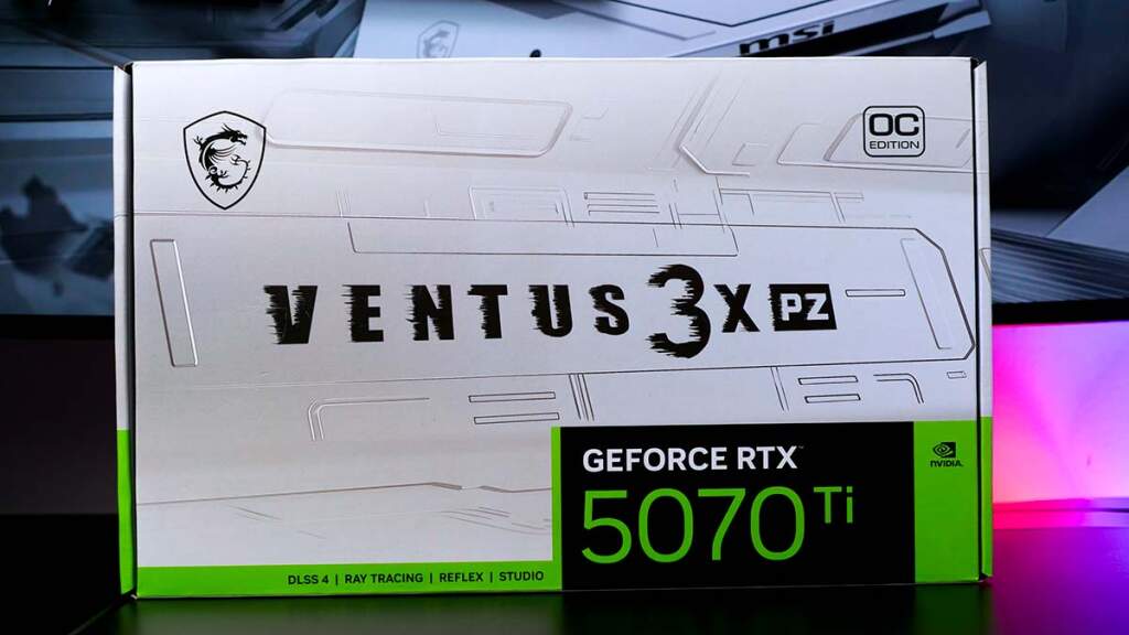 msi rtx 5070 ti ventus 3x pz box recto