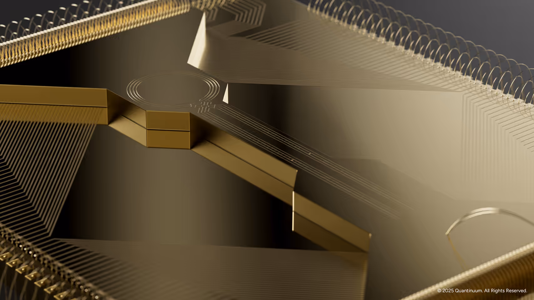 Quantinuum Helios – ordinateur quantique d’entreprise, rack serveur, cryostat, câblage RF, précision record