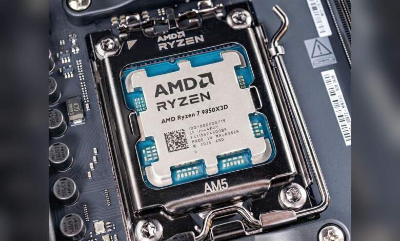 AMD Ryzen 7 9850X3D processeur 5,6 GHz 96 Mo cache 3D V-Cache puce CPU carte mère socket performance