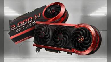 Carte graphique ASUS GeForce RTX 5090 PCB et ventilateurs, BIOS XOC 2 002 W en développement, composants VRM et dissipateur visibles