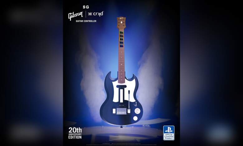 Guitare Gibson SG édition 20e anniversaire CRKD pour PlayStation et PC, design officiel, matériel audio hardware, contrôleur USB