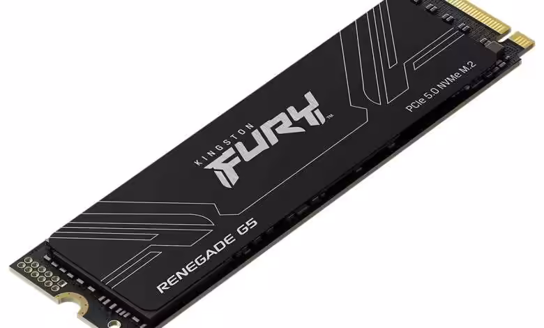 Kingston FURY Renegade G5 : la version 8 To débarque pour booster PCIE 5.0 1 SSD Kingston FURY Renegade G5 8 To, NVMe M.2 PCIe 5.0, haute performance, refroidissement avancé, stockage PC gaming