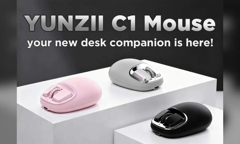 Yunzii C1 Silicone souris sans fil douce triconnectée Bluetooth RF USB-C capteurs optiques ergonomique