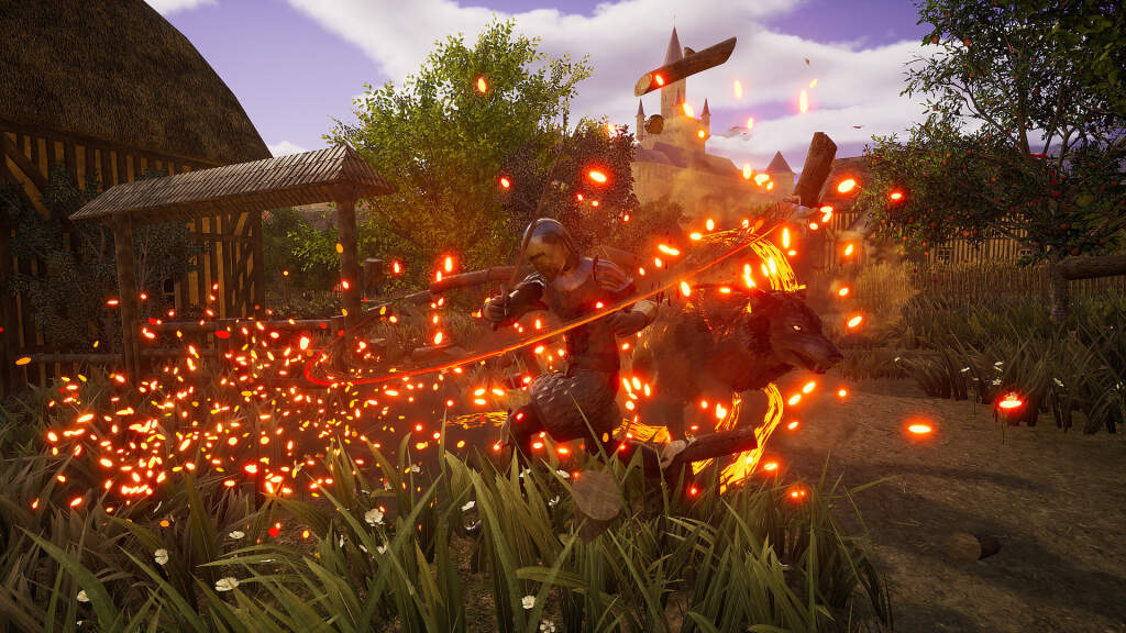 Illustration PC gaming : affichage HUD ARPG, GPU et écran haute résolution, clavier mécanique et éléments Far West