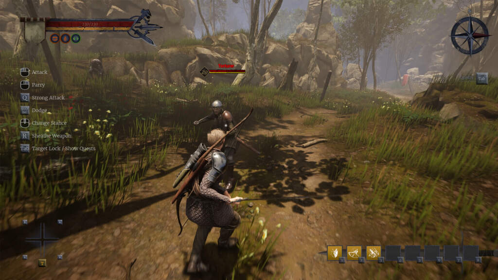 Capture d'écran jeu vidéo ARPG avec HUD, rendu GPU, textures haute résolution, effets de particules et éclairage dynamique