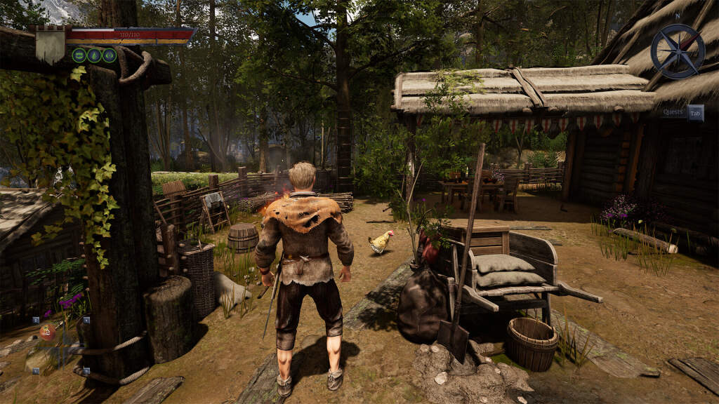 Illustration jeu vidéo ARPG action, rendu 3D haute fidélité, textures détaillées, éclairage dynamique, GPU, capture d'écran HD