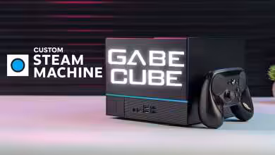 Boîtier GameCube moddé illustrant une Steam Machine DIY à 600$ montrant composants internes et design compact