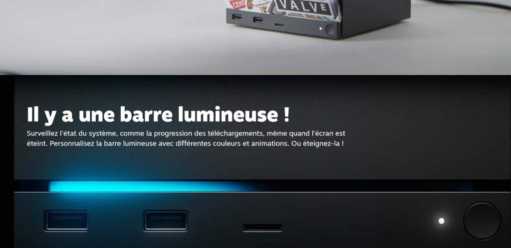 Valve ressuscite la Steam Machine, une console de salon 6× plus puissante que le Steam Deck 9 steam machine steamos 2026 barre rgb