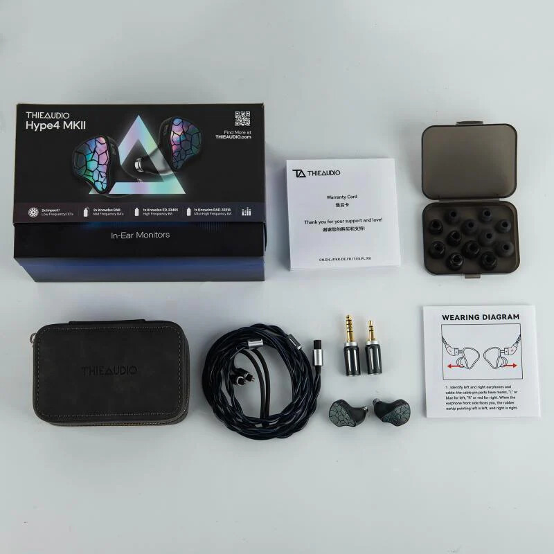 Thieaudio Hype 4 MKII IEM hybrides avec IMPACT² Gen 2, drivers Knowles, scène sonore détaillée audiophile