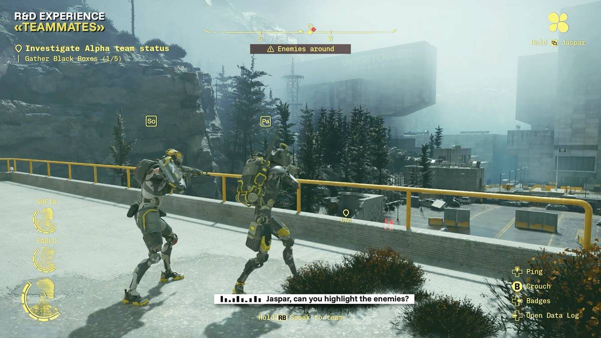 Ubisoft Teammates : un FPS expérimental propulsé par IA générative et commandes vocales 3 Capture d'écran d'Ubisoft Teammates montrant un FPS expérimental propulsé par IA générative avec interface de commandes vocal