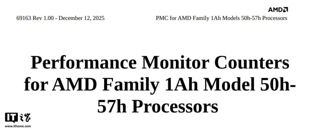 AMD Zen 6 : Ce document secret qui change tout pour le futur des processeurs Ryzen 2 AMD Family 1Ah Model 50h–57h Processor Performance Monitoring Counters