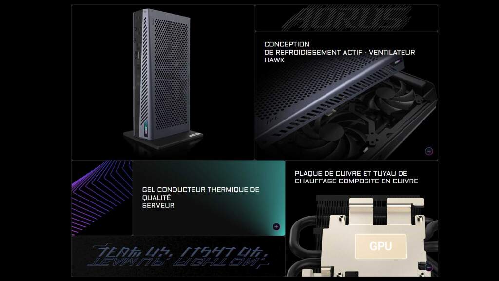 GIGABYTE AORUS RTX 5060 Ti AI BOX : un GPU externe compact aux performances quasi desktop 137 AORUS RTX 5060 Ti AI BOX caractéristiques