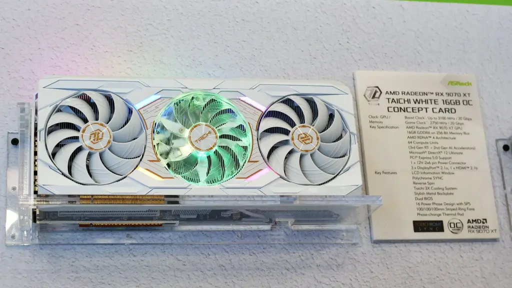 Asrock Radeon RX 9070 XT Taichi White lcd