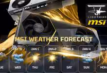 Teaser de la carte graphique MSI RTX 5090 LIGHTNING présenté pour le CES 2026