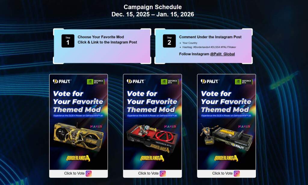 PALIT maker rtx 5070 giveaway