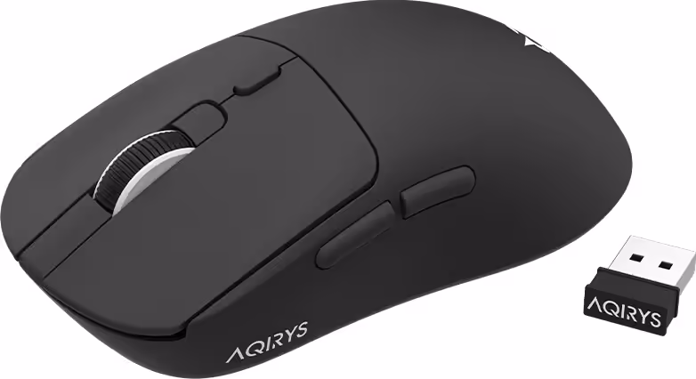 Souris gaming sans fil AQIRYS NOVA 56 g capteur 30 000 DPI 8K design ambidextre RGB connexion sans fil haute performance