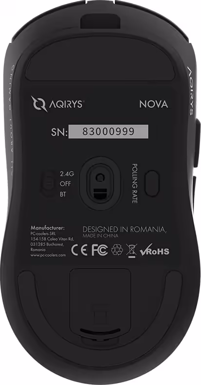 AQIRYS NOVA souris gaming sans fil 56 g capteur 30 000 DPI 8K RGB faible latence ergonomique