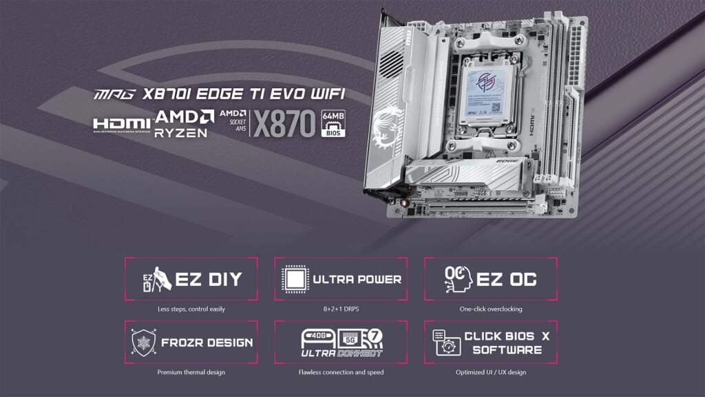 Test MSI MPG X870I Edge Ti EVO WiFi : la carte mère X870 Mini-ITX ultime ? 86 bios 64mb mpg x870 i edge ti evo wifi
