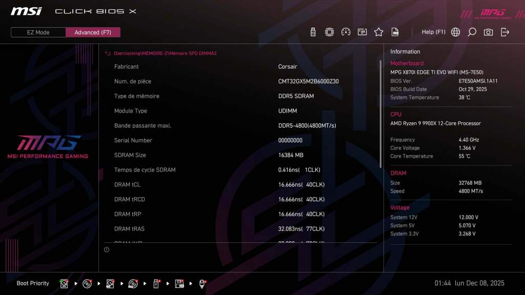 bios x870i edge ti evo MSI Mémoire SPD DIMM [2025 12 08 01 44 40]