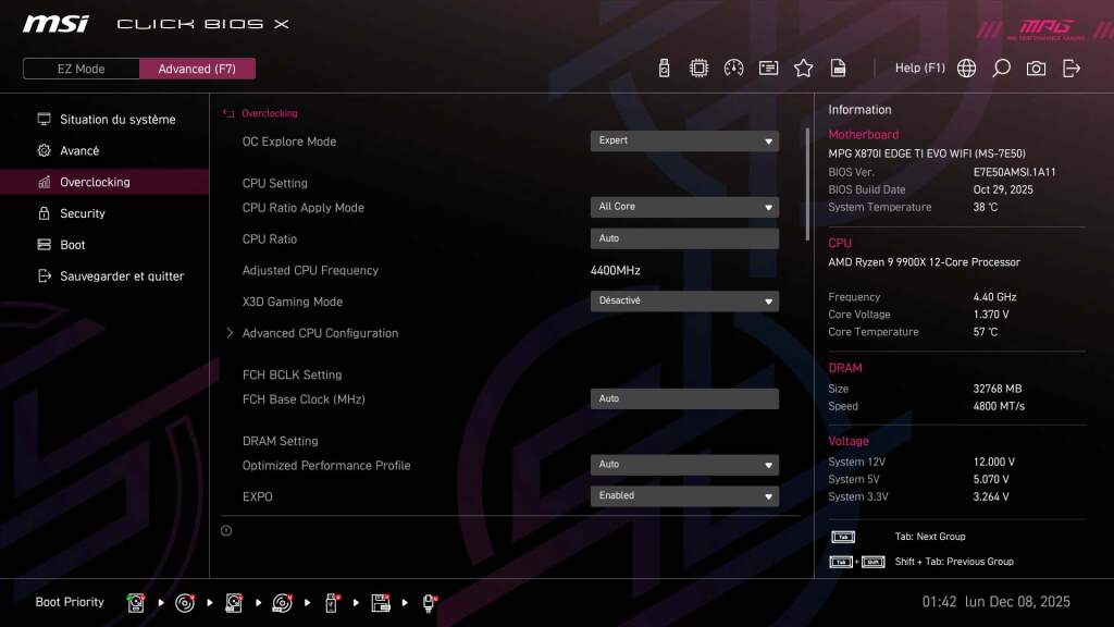bios x870i edge ti evo MSI Overclocking [2025 12 08 01 42 07]