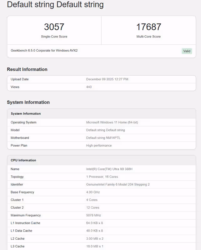 Core Ultra X9 388H sur Geekbench : des scores proches du Ryzen AI Max+ 395 2 Processeur Intel Core Ultra X9 388H sur banc Geekbench, comparatif performance Ryzen AI Max+ 395, puce CPU haute performance