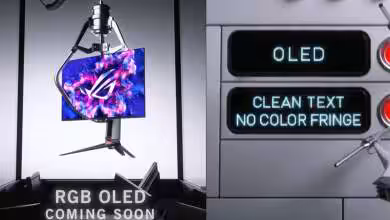 ecran ASUS ROG OLED RGB stripe tease