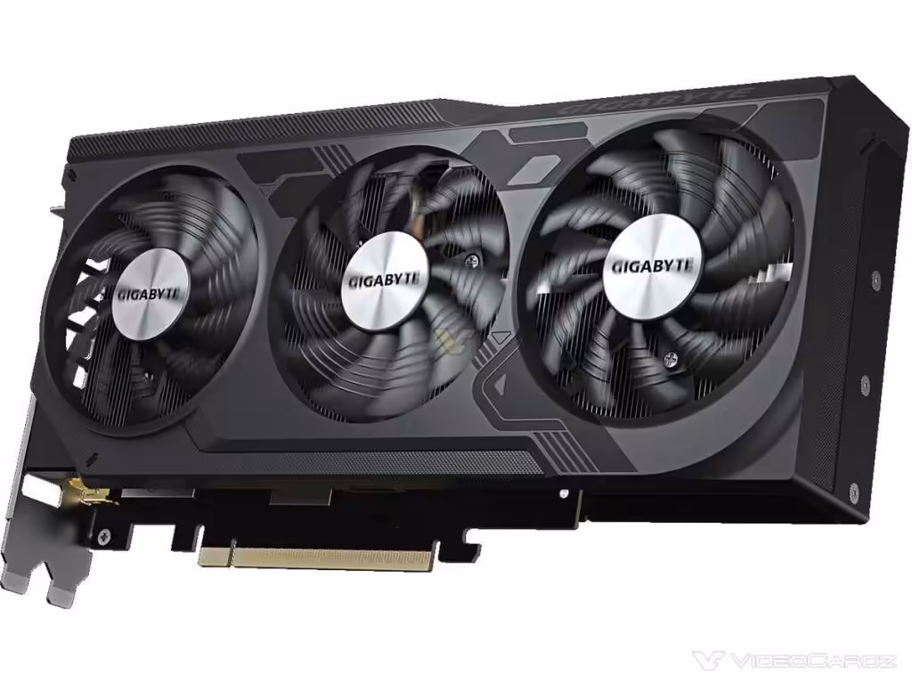 Vue de face de la carte graphique Gigabyte GeForce RTX 5070 Ti Windforce V2