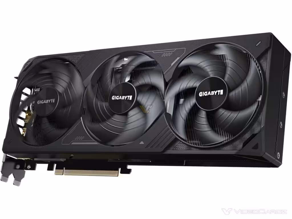 Vue rapprochée de la Gigabyte GeForce RTX 5070 Ti Windforce V1