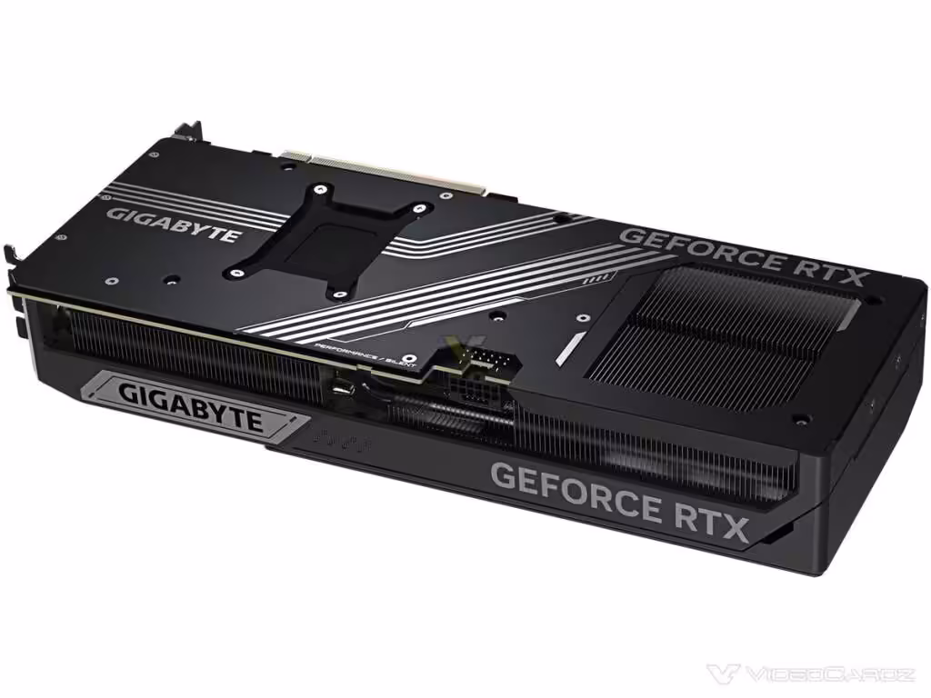 Carte graphique Gigabyte GeForce RTX 5070 Ti Windforce V1 vue sur backplate