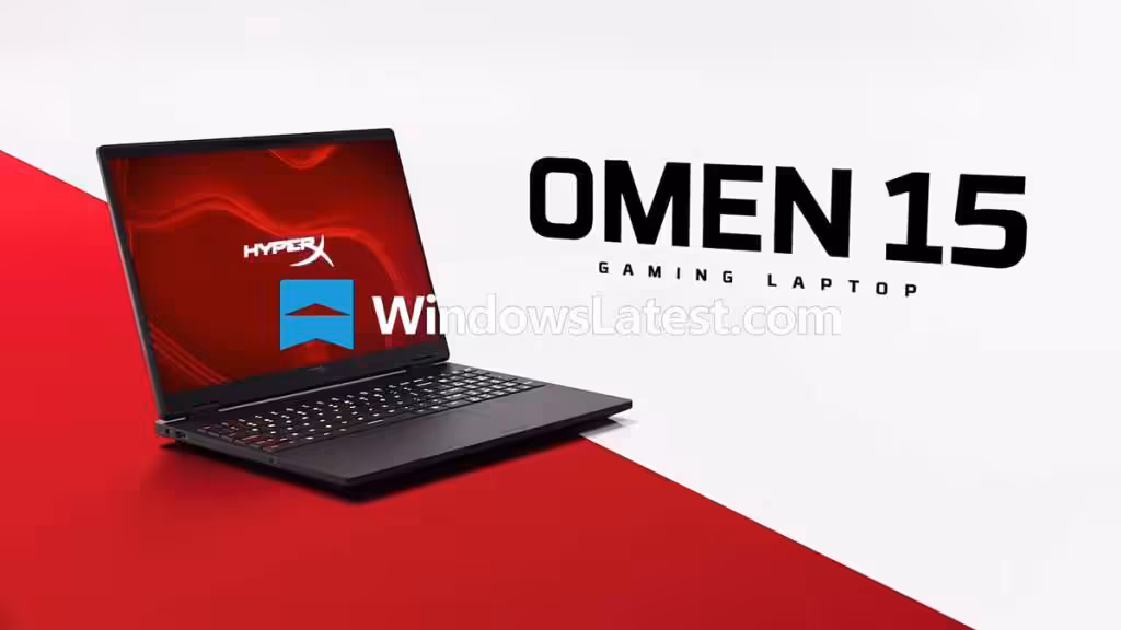 Vue du HP Omen 2026 présentant les modèles OMEN 15, OMEN 16 et OMEN Max 16 avec design gamer, ventilation et mention RTX 5090