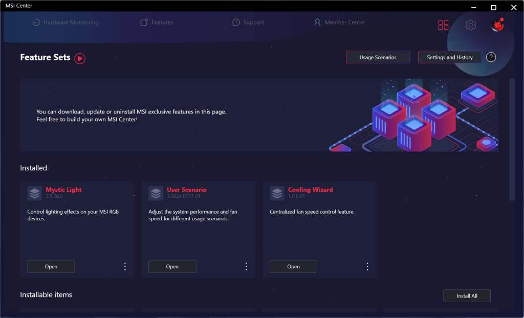 Test MSI MPG X870I Edge Ti EVO WiFi : la carte mère X870 Mini-ITX ultime ? 87 msi center 01