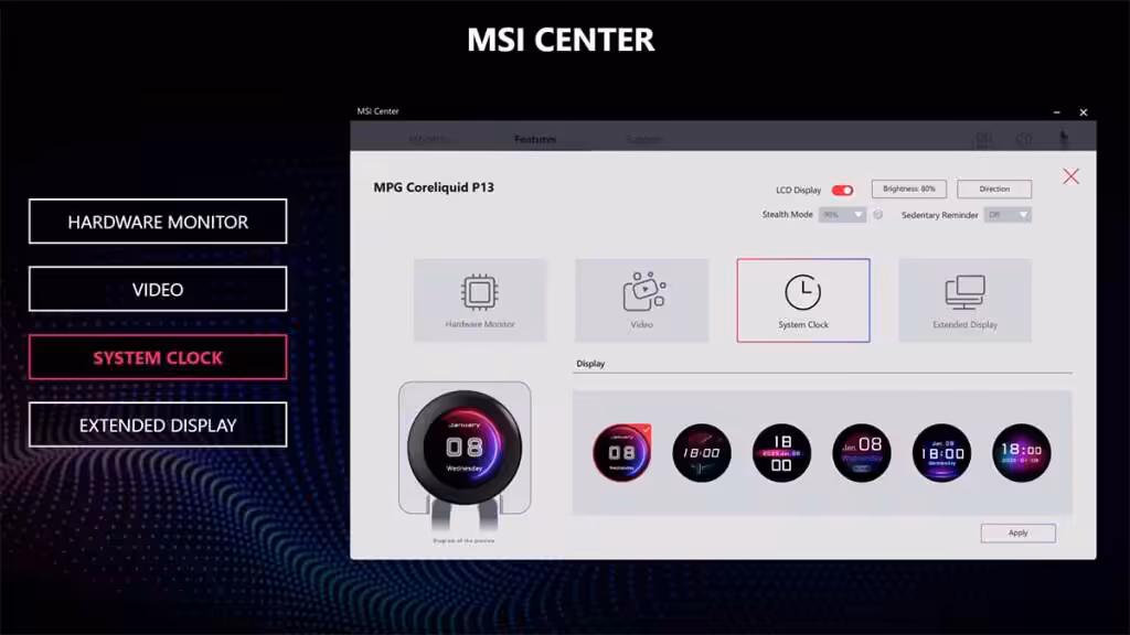 msi center mpg coreliquid p13 360