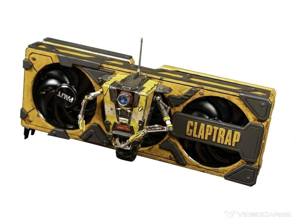 Vue rapprochée de la carte graphique Palit GeForce RTX 5070 12GB GamingPro édition Borderlands 4, refroidissement et design c