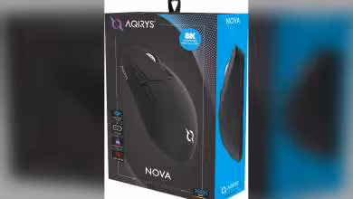 AQIRYS NOVA souris gaming sans fil 8K capteur 30 000 DPI 56 g RGB design ambidextre bouton DPI ergonomique