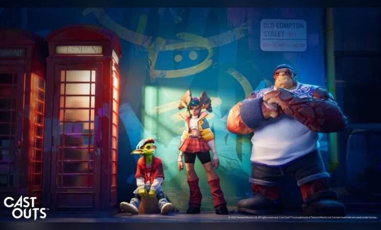 Capture du jeu Cast Out sur PS5 et PC montrant combat fantasy coop, effets d'éclairage, textures haute résolution et HDR