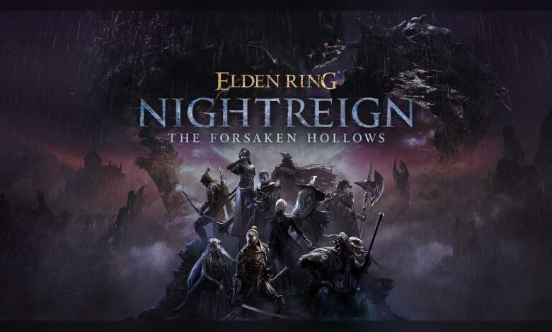 Capture d'écran Elden Ring Nightreign : combat nocturne, effets d'éclairage, rendu GPU, textures haute résolution, ombres dynamiques