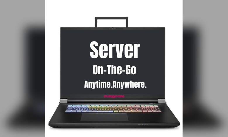 Station de travail mobile Eurocom Raptor X18 avec Intel Core Ultra 9 275HX, GPU NVIDIA RTX 5090, boîtier 18" rackable, stockage jusqu'à 32 To et 256 Go RAM