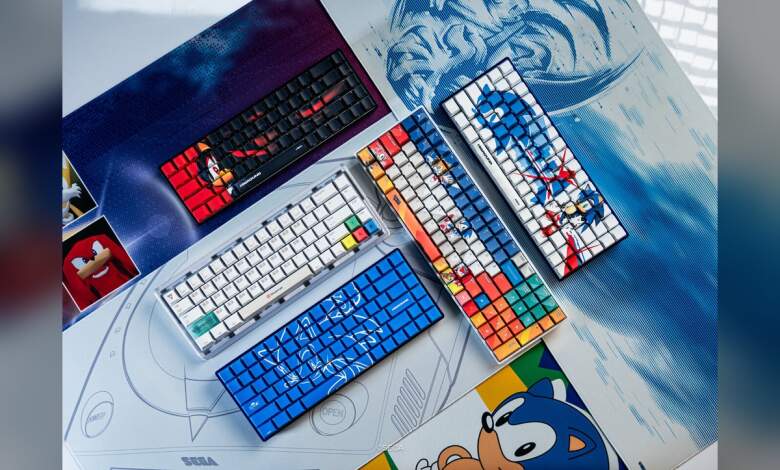 Claviers mécaniques Higround x SEGA Sonic rétro Hall Effect formats 75% et 96% RGB aluminium switches hot-swap