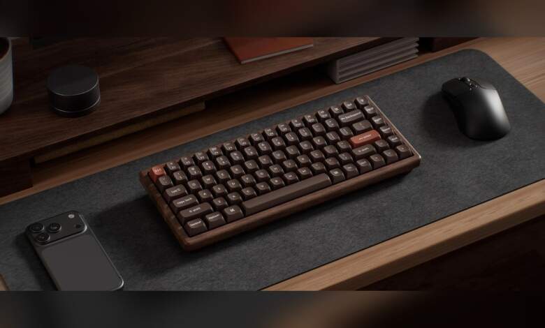Clavier mécanique Keychron K2 HE édition noyer tout bois, design magnétique, switches mécaniques compact 75%, RGB, rétroéclairage