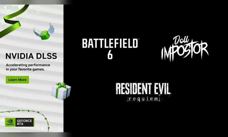 NVIDIA DLSS 4 arrive dans Battlefield 6 et Doll Impostor, concours RTX 5090 Resident Evil 1 Capture jeu montrant NVIDIA DLSS 4 activé, rendu RTX, Ray Tracing, GPU RTX 5090, effets de lumière et performance améliorée